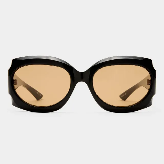 Le Specs Loveliness occhiali da sole nero oversize rotondi