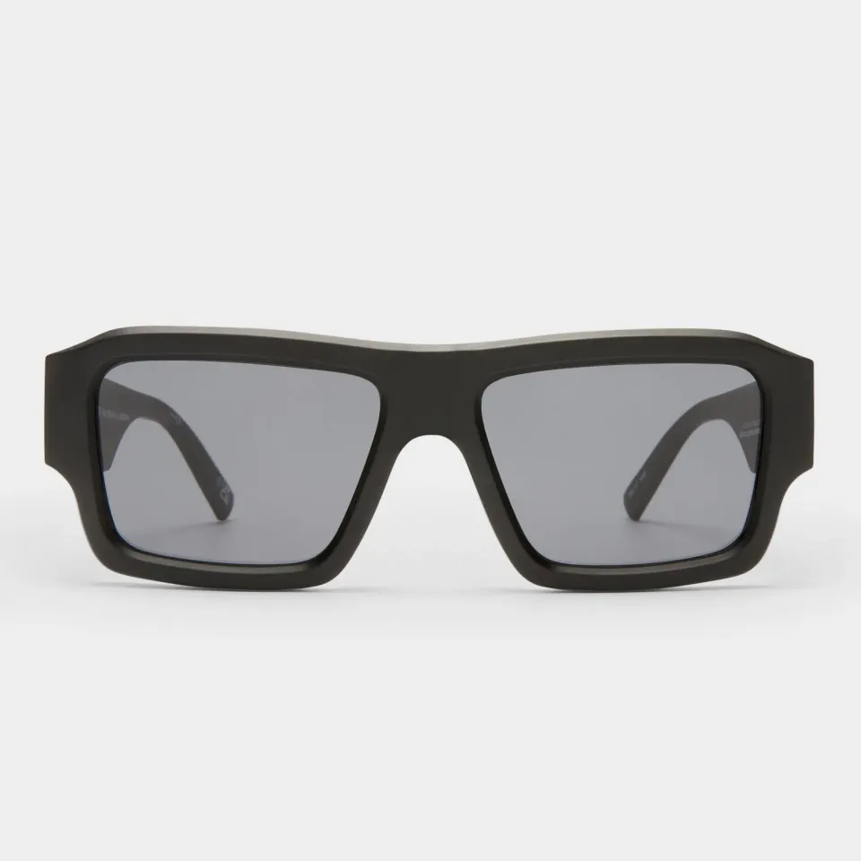 Le Specs Polygraph occhiali da sole nero opaco rettangolari
