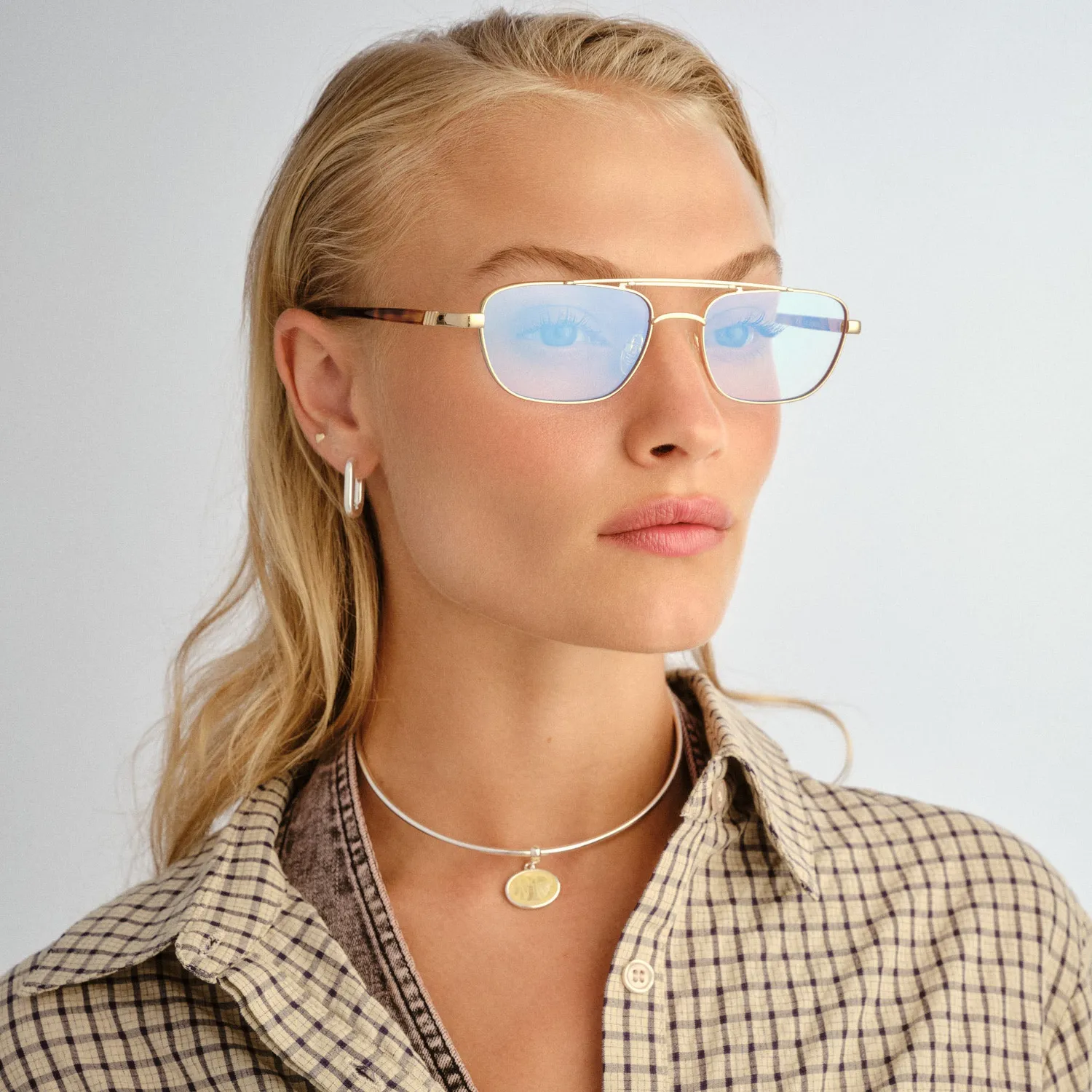 Le Specs Le Mimi occhiali luce blu oro aviator