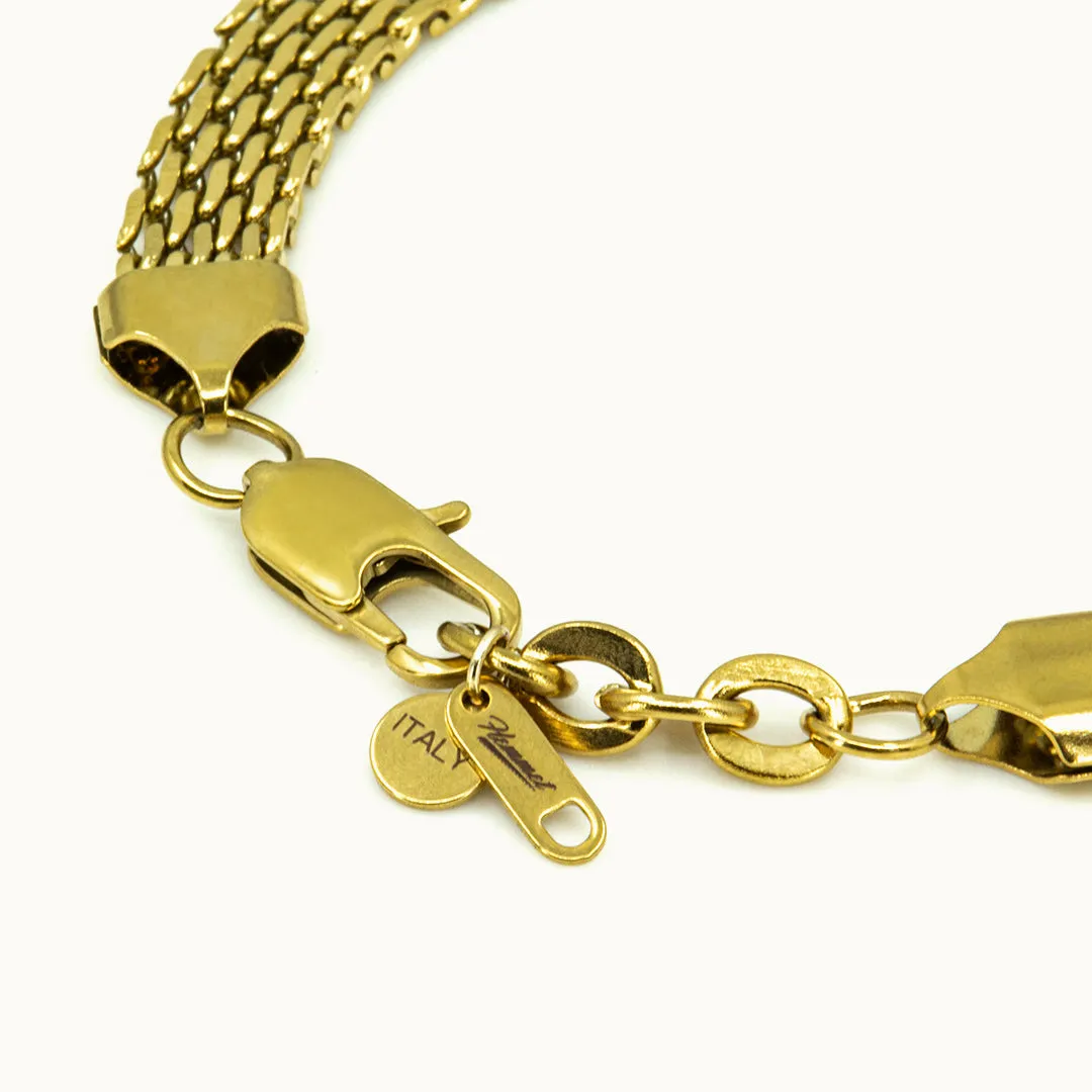 Hemmet Principle Wide Milan Mesh bracciale maglia oro