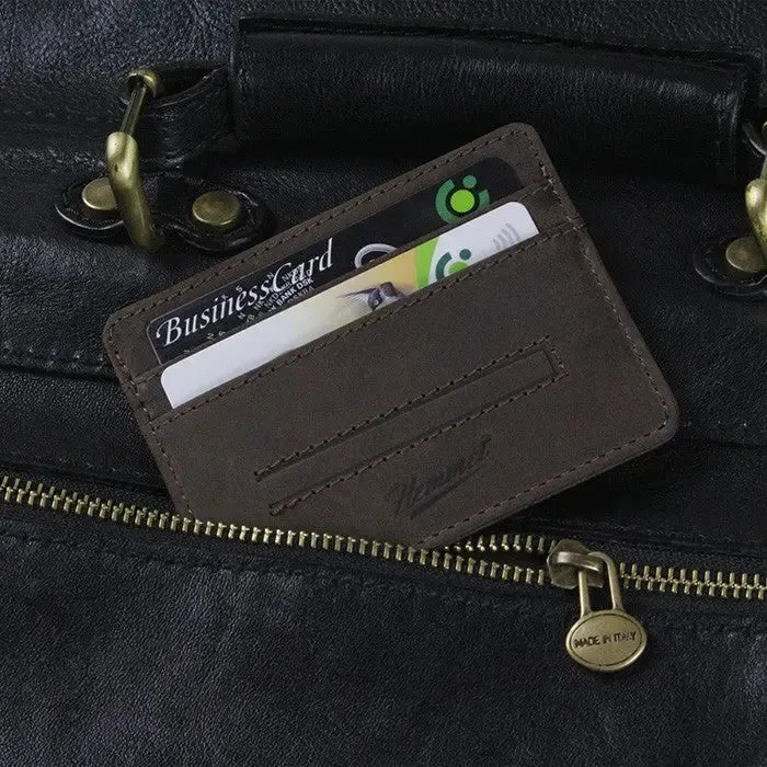 Hemmet card holder porta carte pelle testa di moro