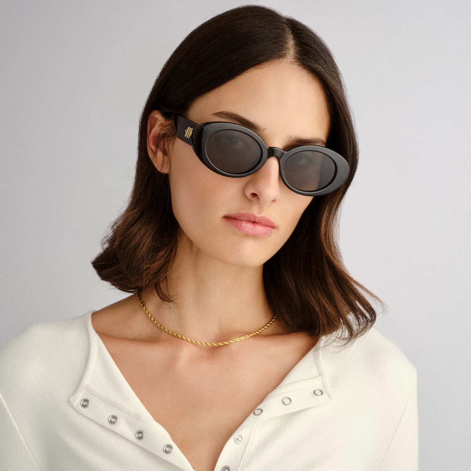 Le Specs Nouveau Vie occhiali da sole nero ovali