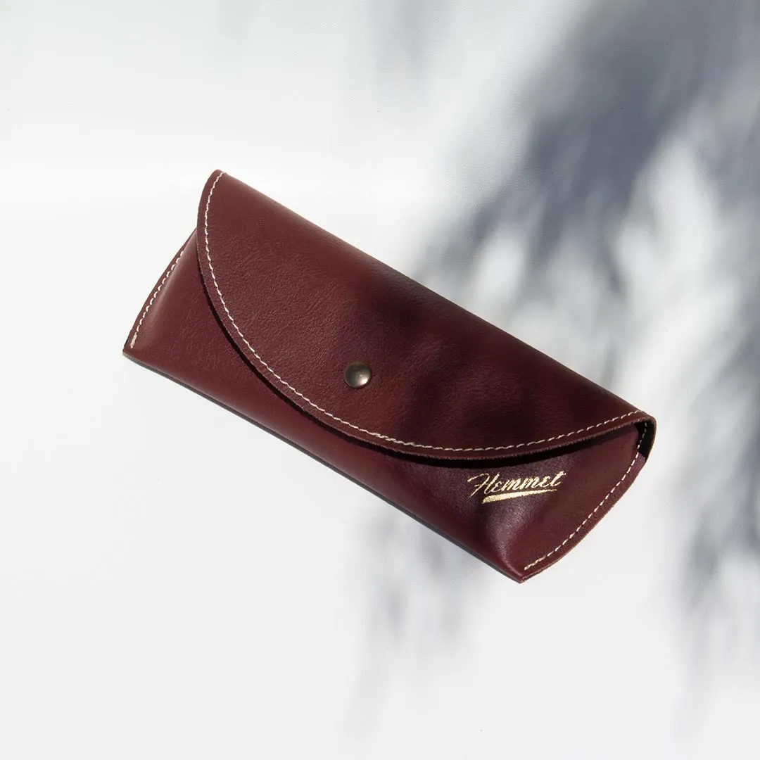 Hemmet Original custodia occhiali pelle bordeaux