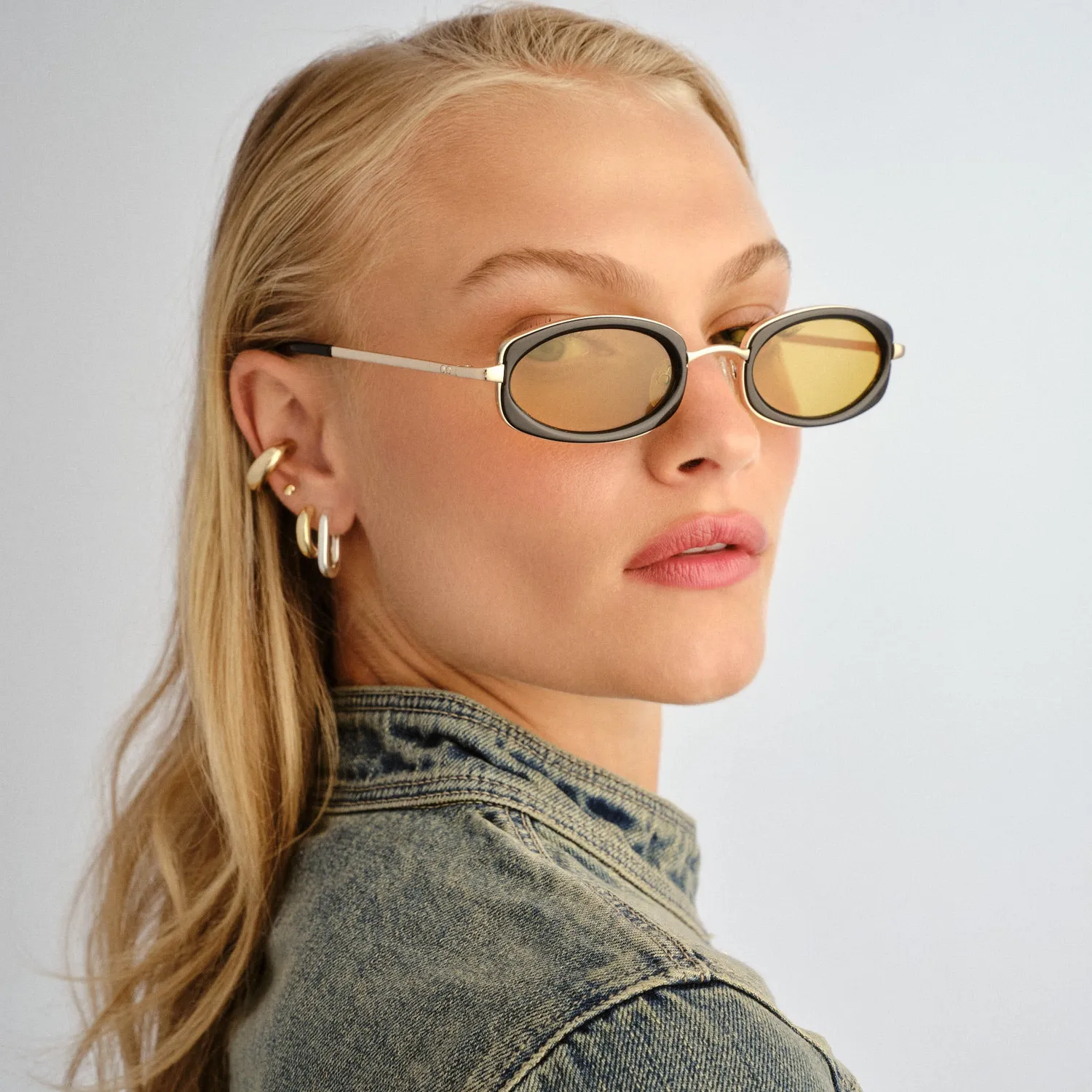 Le Specs Mecharo occhiali da sole oro ovali