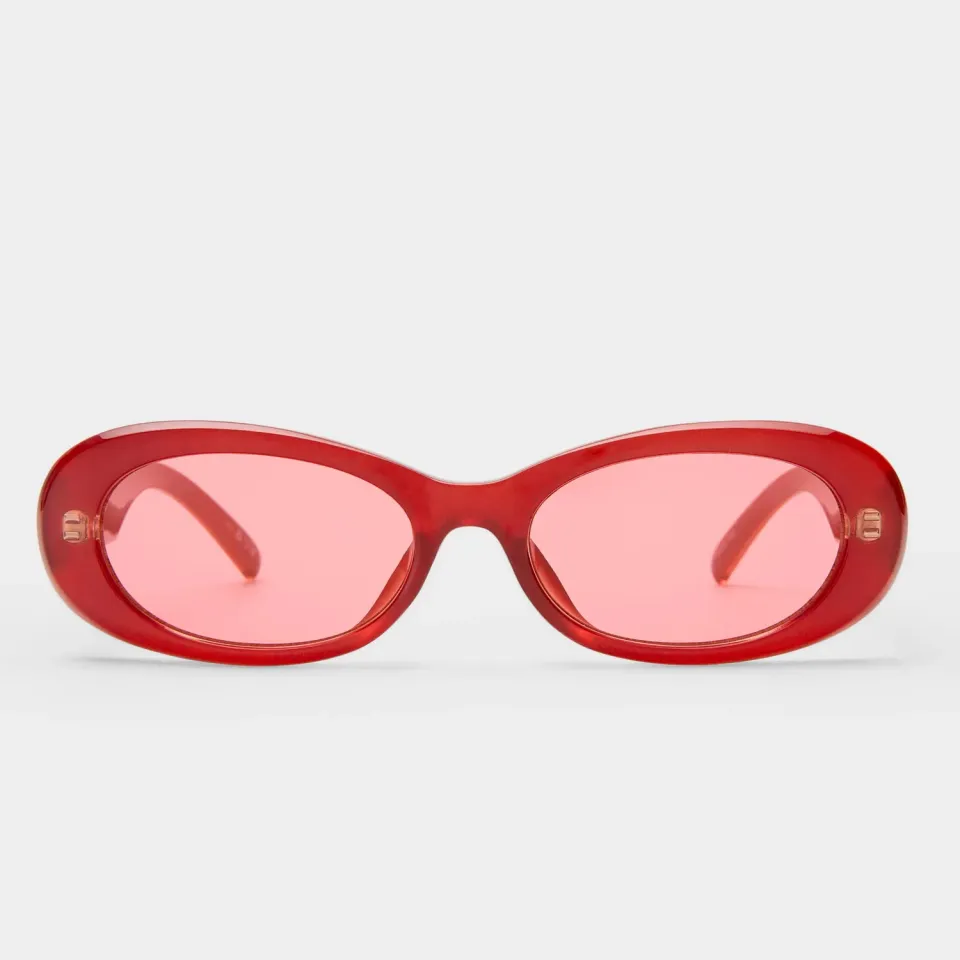 Le Specs Hey Ya occhiali da sole rosso perla calzata ampia
