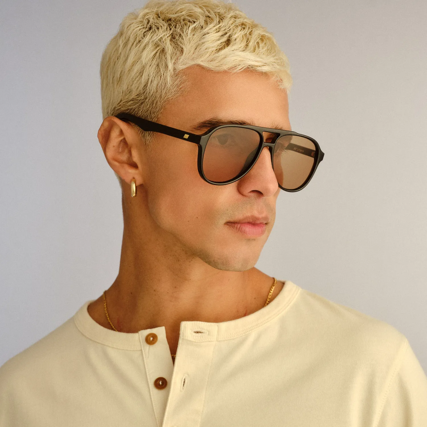Le Specs Tragic Magic occhiali da sole neri anni 70