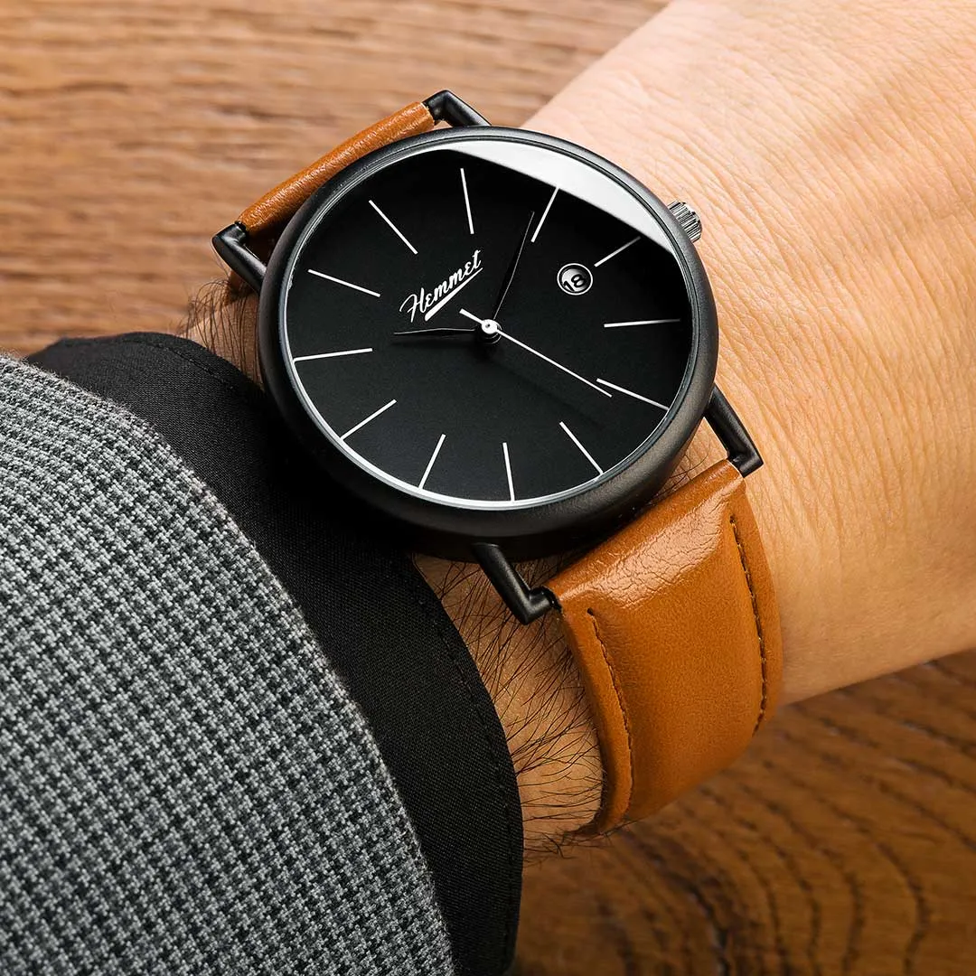 Hemmet H Watch Series 1 orologio nero unisex minimal