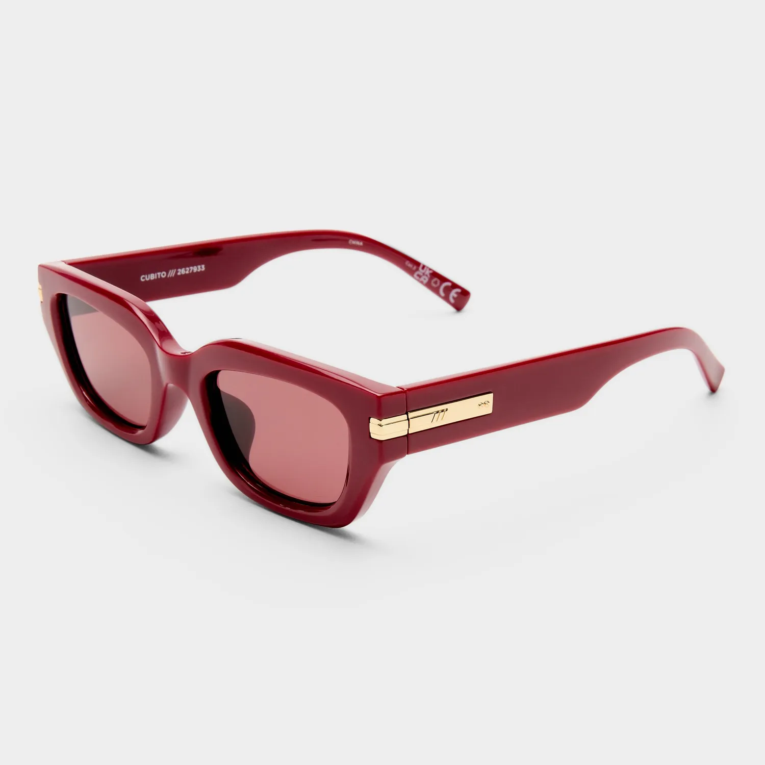 Le Specs Cubito+ occhiale da sole burgundy lente rosa