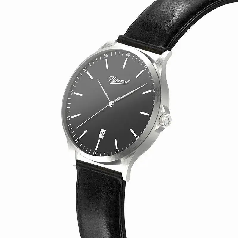 Hemmet H Watch Series 2 orologio nero cinturino pelle