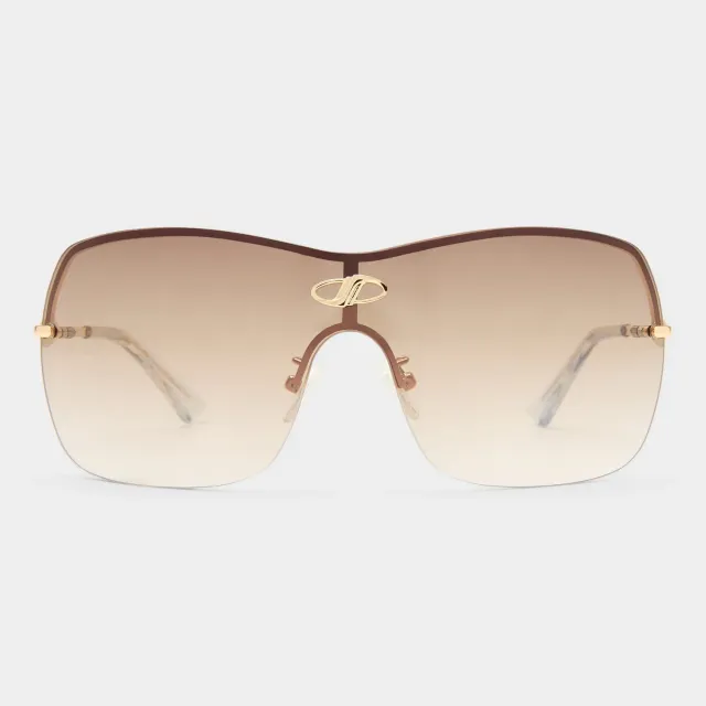 Le Specs Parallel Universe occhiali da sole oro shield