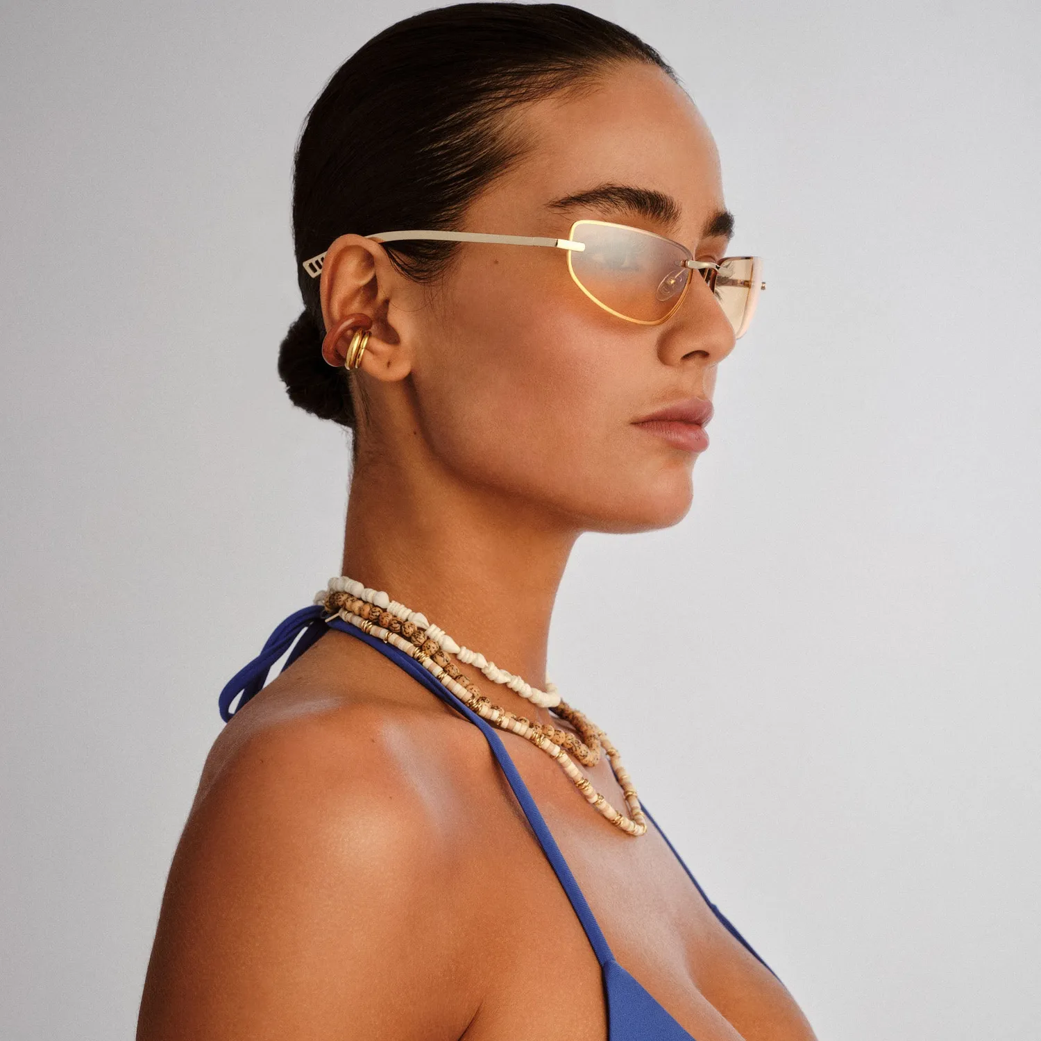 Le Specs Bubbles occhiali da sole gold cat-eye