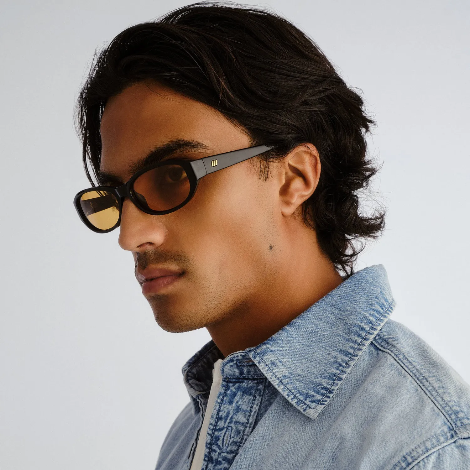 Le Specs Don't Cha occhiali da sole neri ovali slim