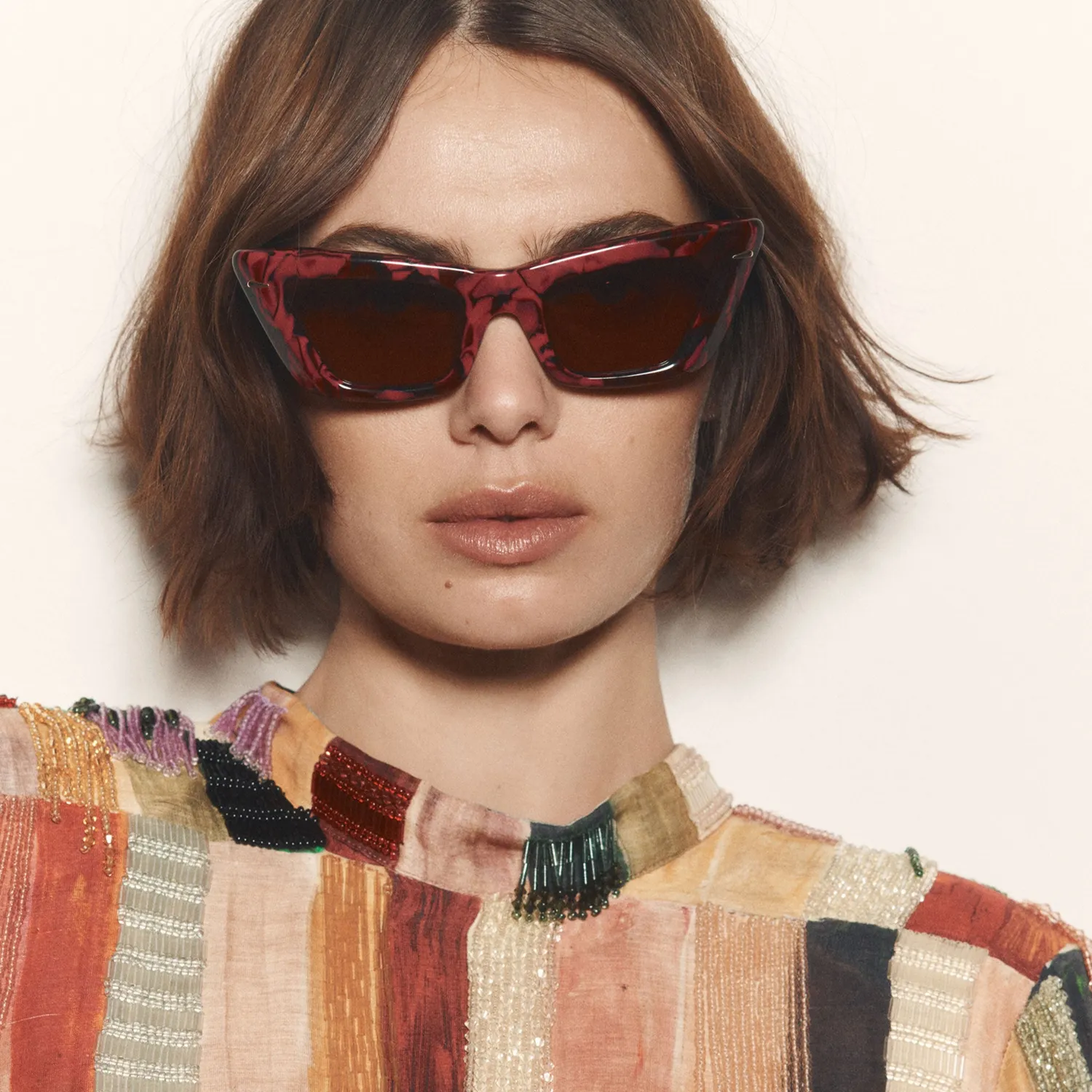 Le Specs Lucia occhiale da sole cat-eye borgogna