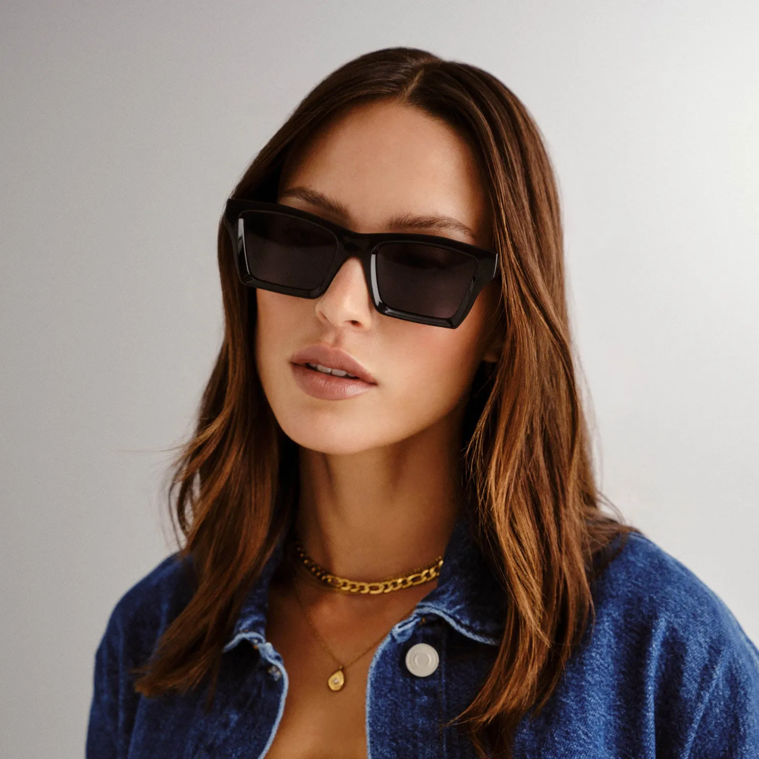 Le Specs Something occhiali da sole neri D-frame