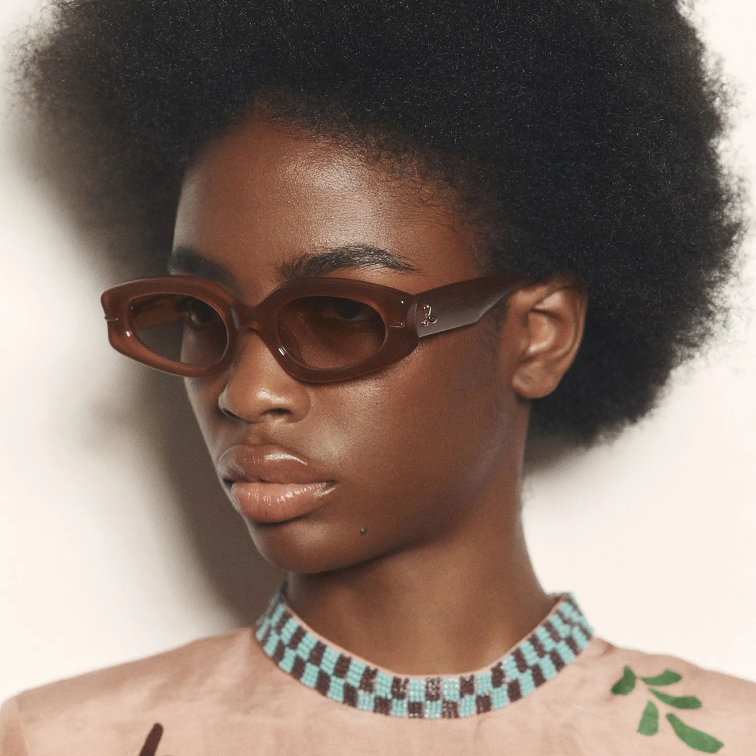 Le Specs Lunar occhiale da sole ovale marrone tan