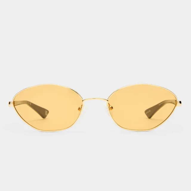Le Specs Le Bebe occhiali da sole oro lente ambra ovale