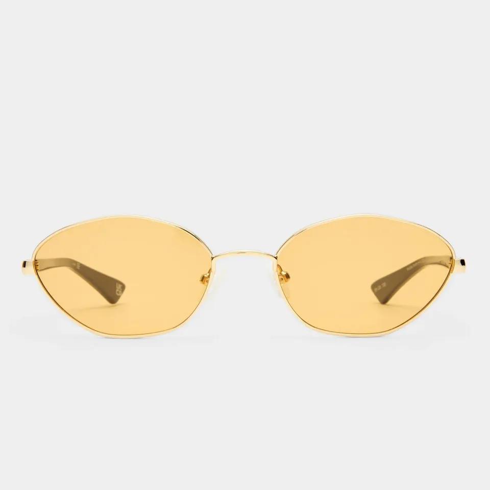 Le Specs Le Bebe occhiali da sole oro lente ambra ovale