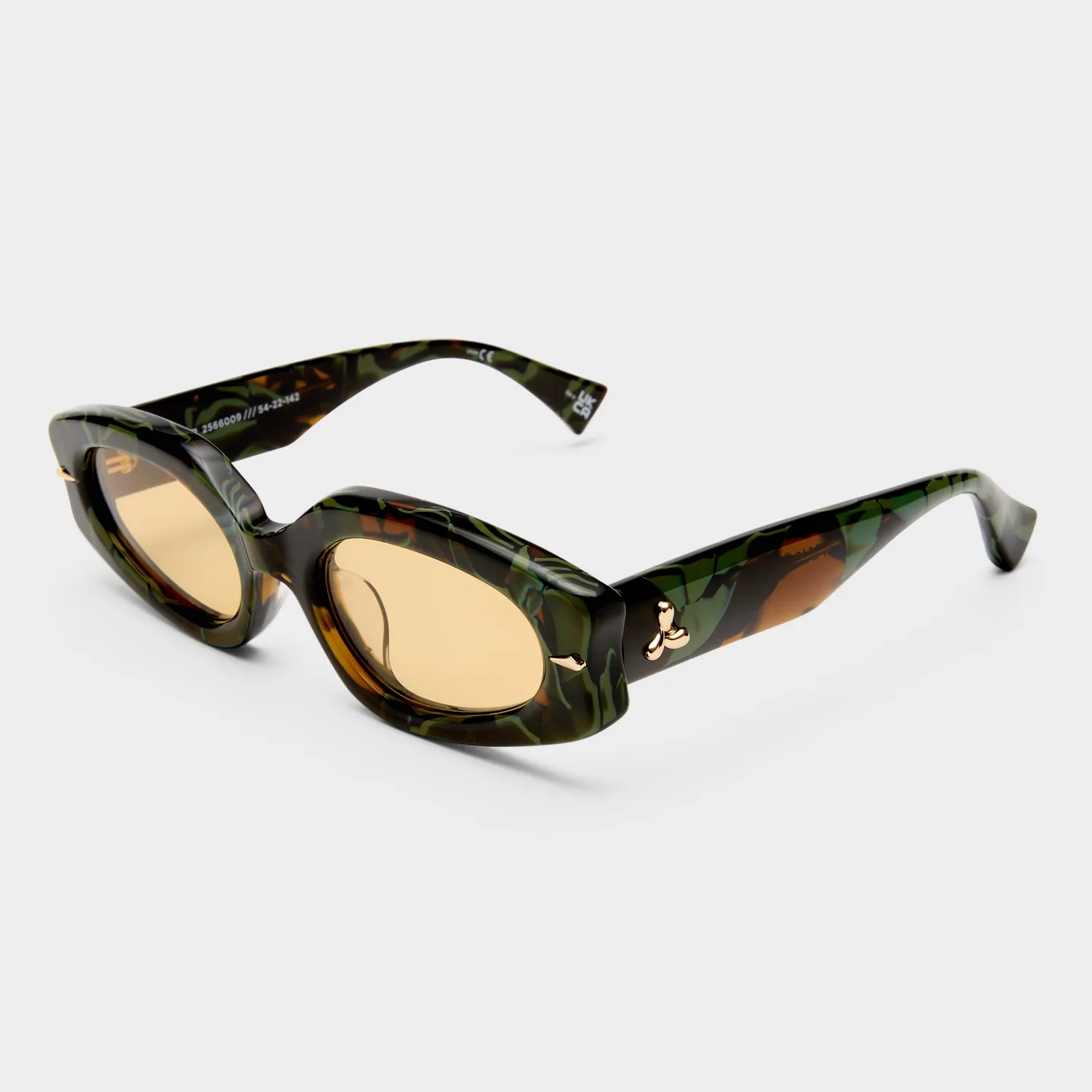 Le Specs Lunar occhiali da sole verde marmo lenti ambra