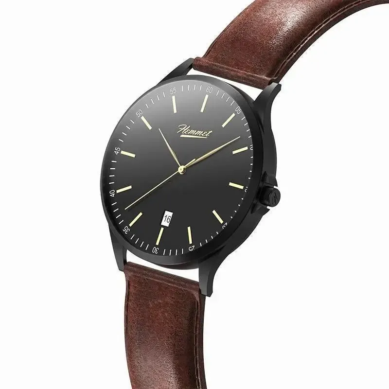 Hemmet H|Watch Series 2 orologio cinturino pelle nera