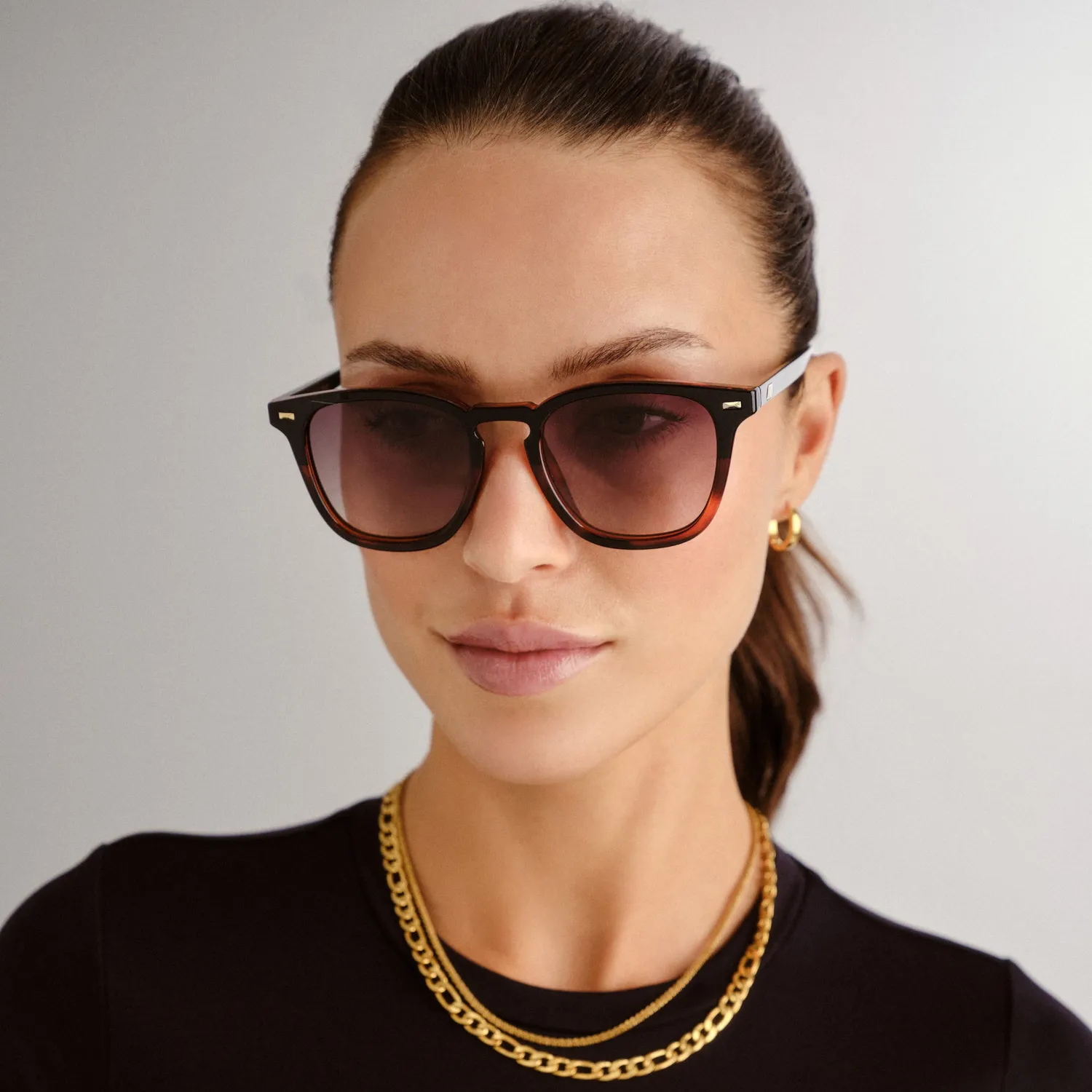 Le Specs No Biggie occhiale da sole nero tartarugato
