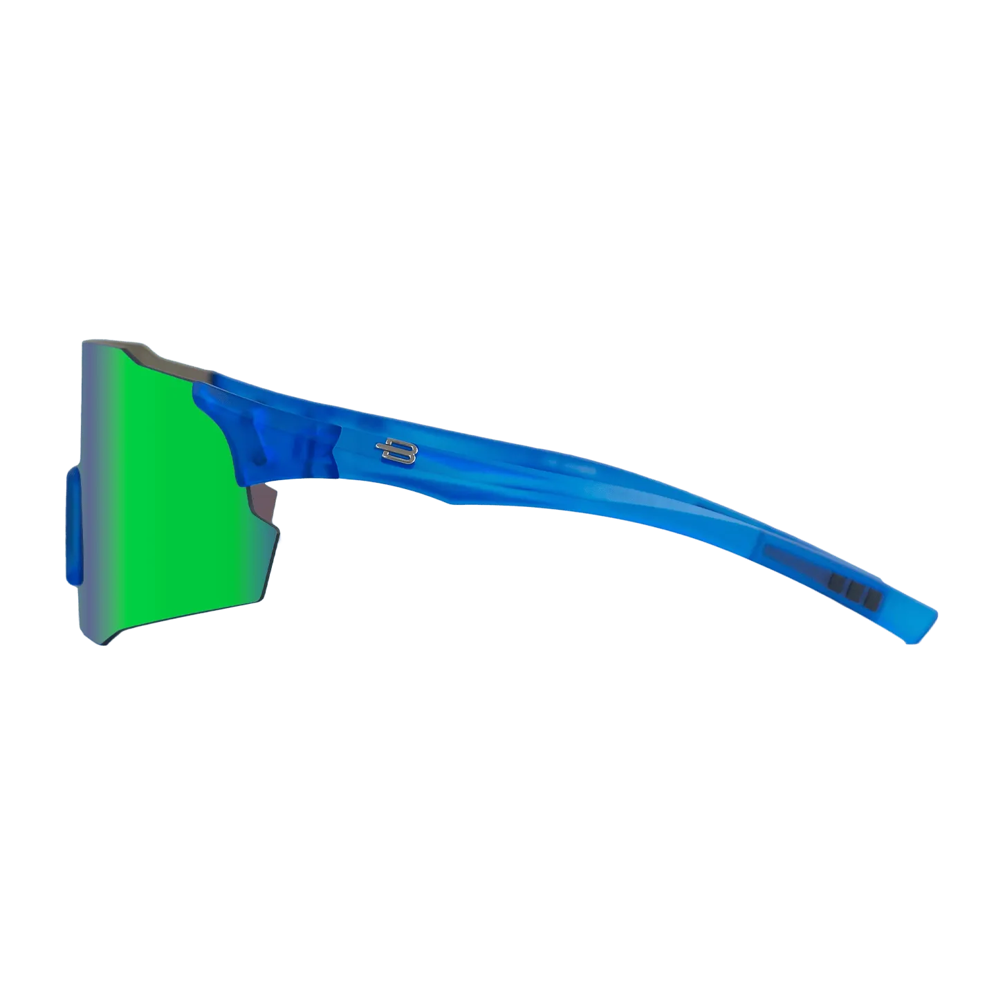Bloovs Stelvio Crystal Blue Fluor Green occhiale bici leggero
