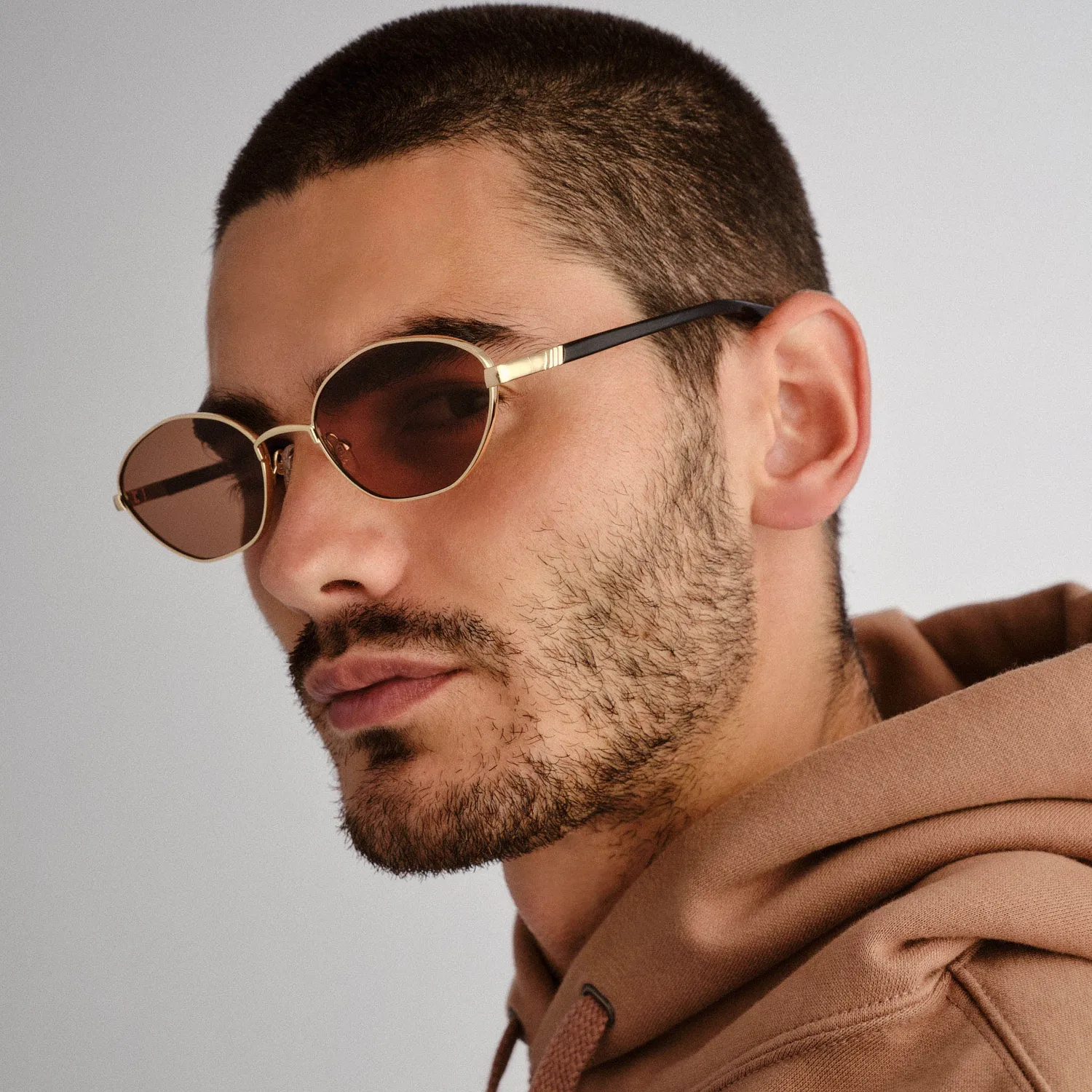 Le Specs Le Bebe occhiale da sole oro lente marrone
