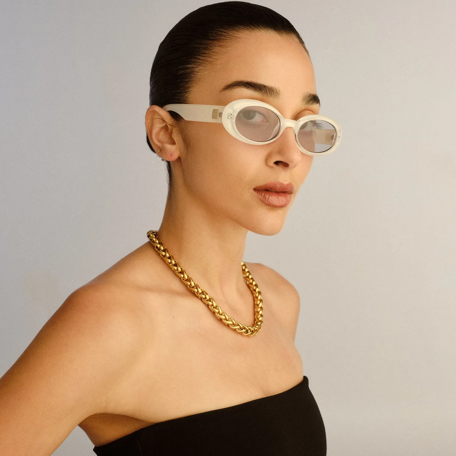 Le Specs Work It occhiale da sole beige ovale