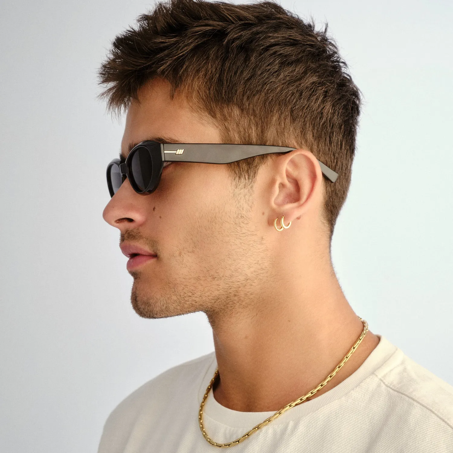 Le Specs Le Bijou + occhiali da sole tartarugato ovali