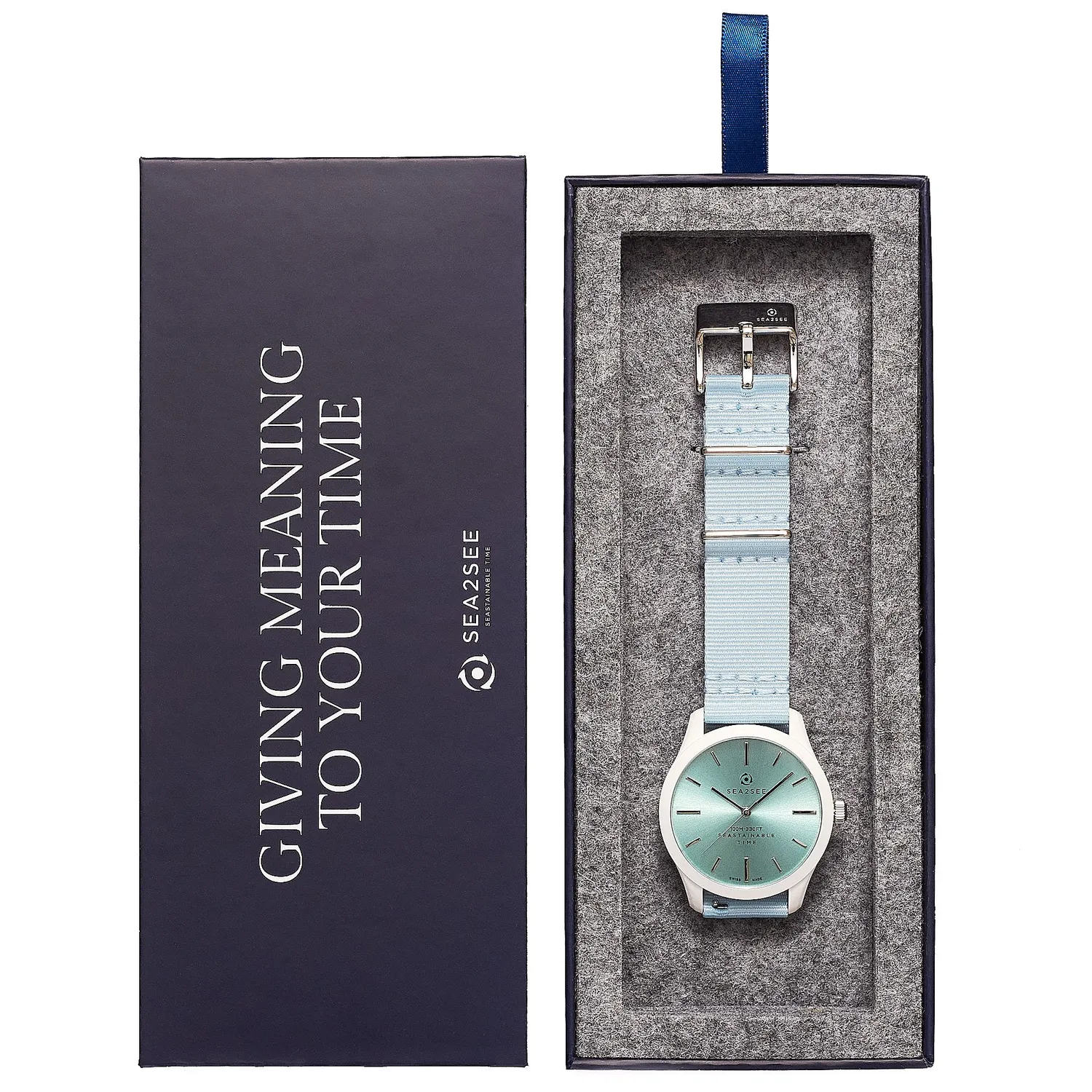 Sea2See Fiji 04 orologio 37 mm bianco quadrante azzurro