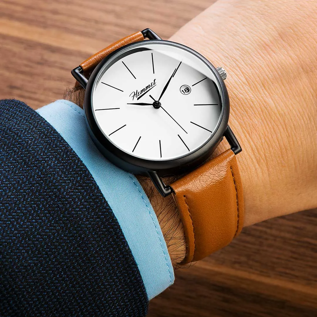 Hemmet H Watch Series 1 orologio nero pelle vegana