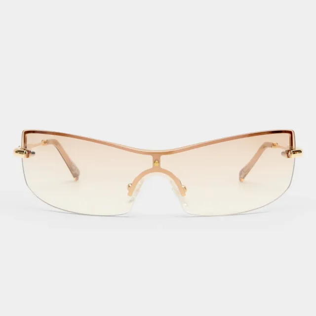 Le Specs Velvetine occhiali da sole oro lenti sfumate