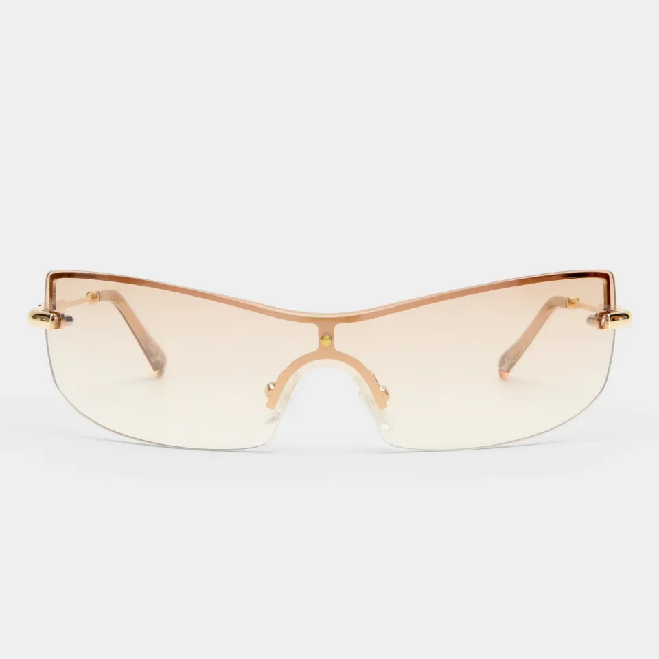 Le Specs Velvetine occhiali da sole oro lenti sfumate