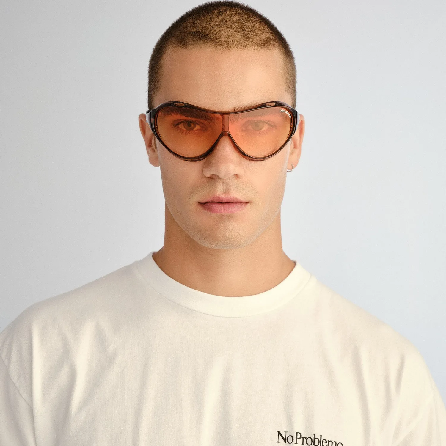 Le Specs Iris occhiali da sole marroni fire grad a scudo