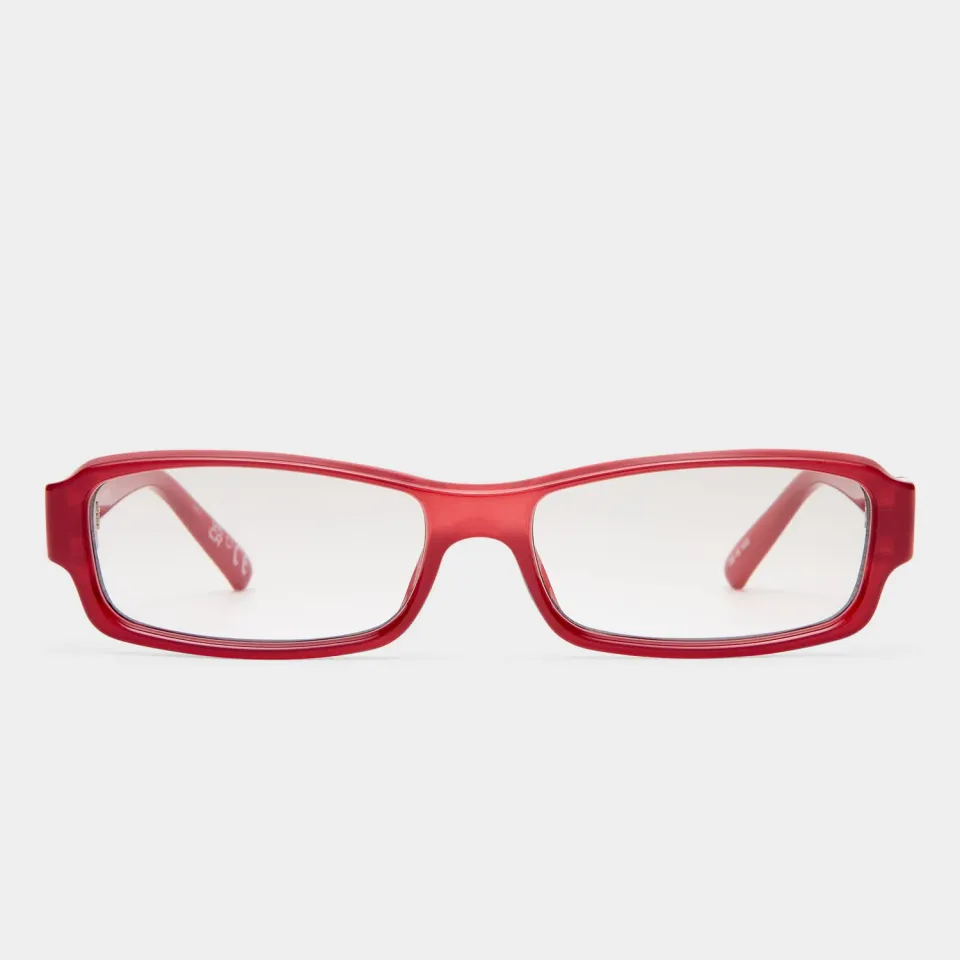 Le Specs Dial Tone occhiali da sole cranberry rettangolari
