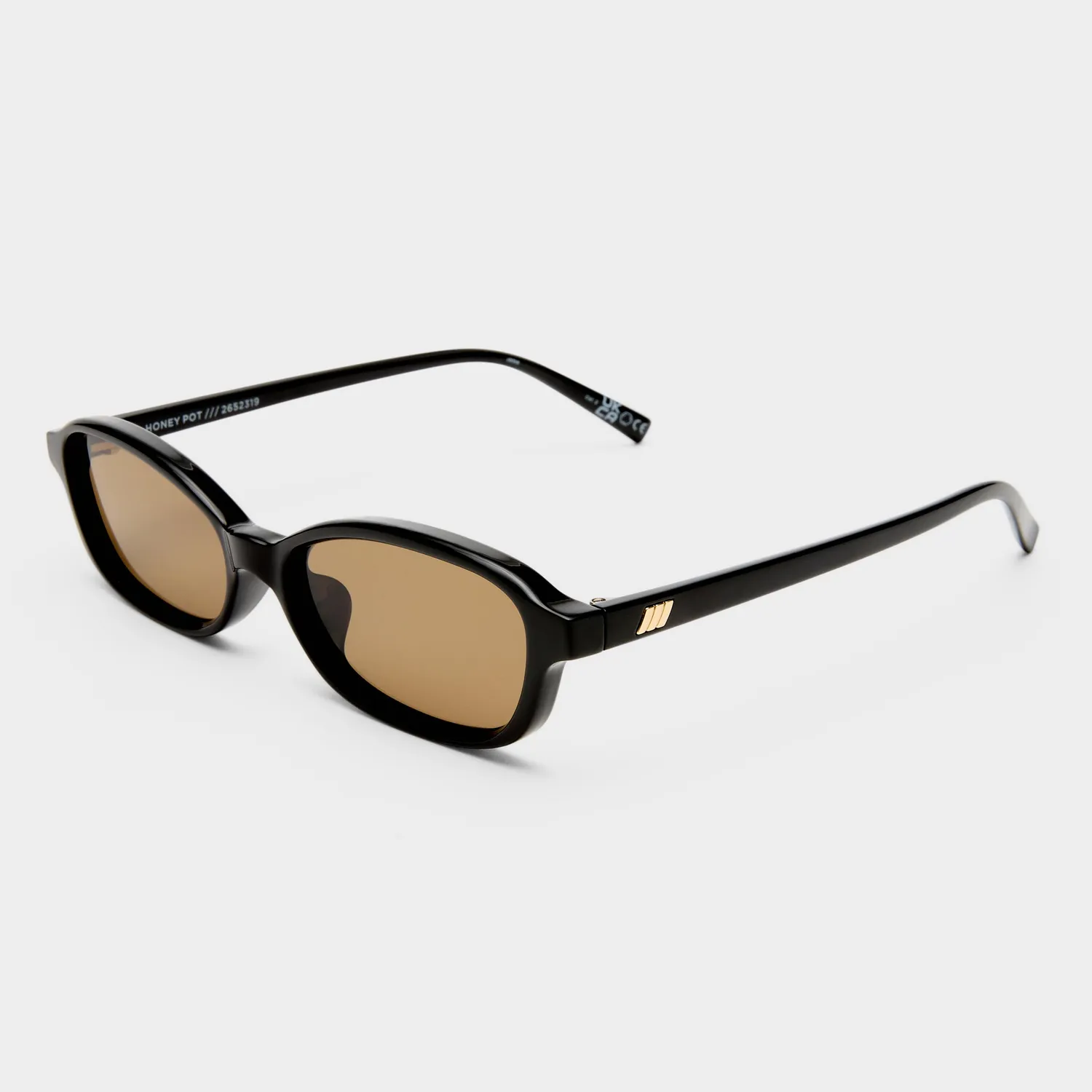Le Specs Honey Pot occhiali da sole nero rettangolare piccolo