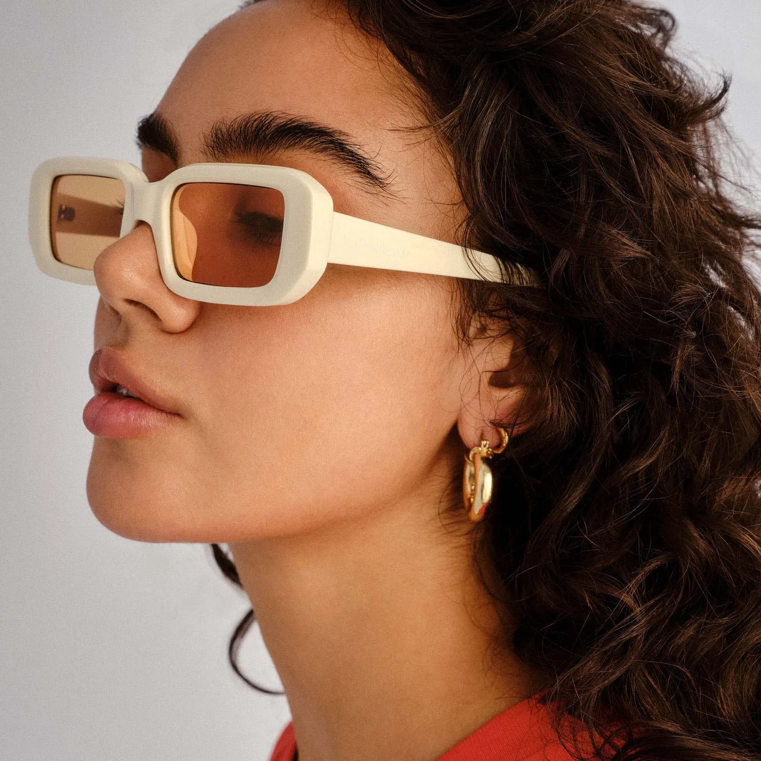 Le Specs Blackpool occhiale da sole off white ambra