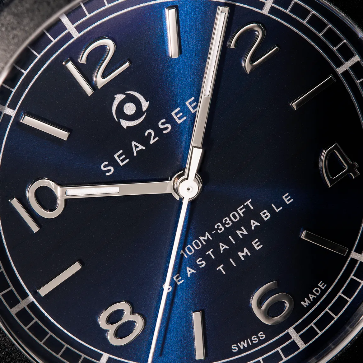 Sea2See Panarea 01 orologio blu navy cassa nera 41 mm