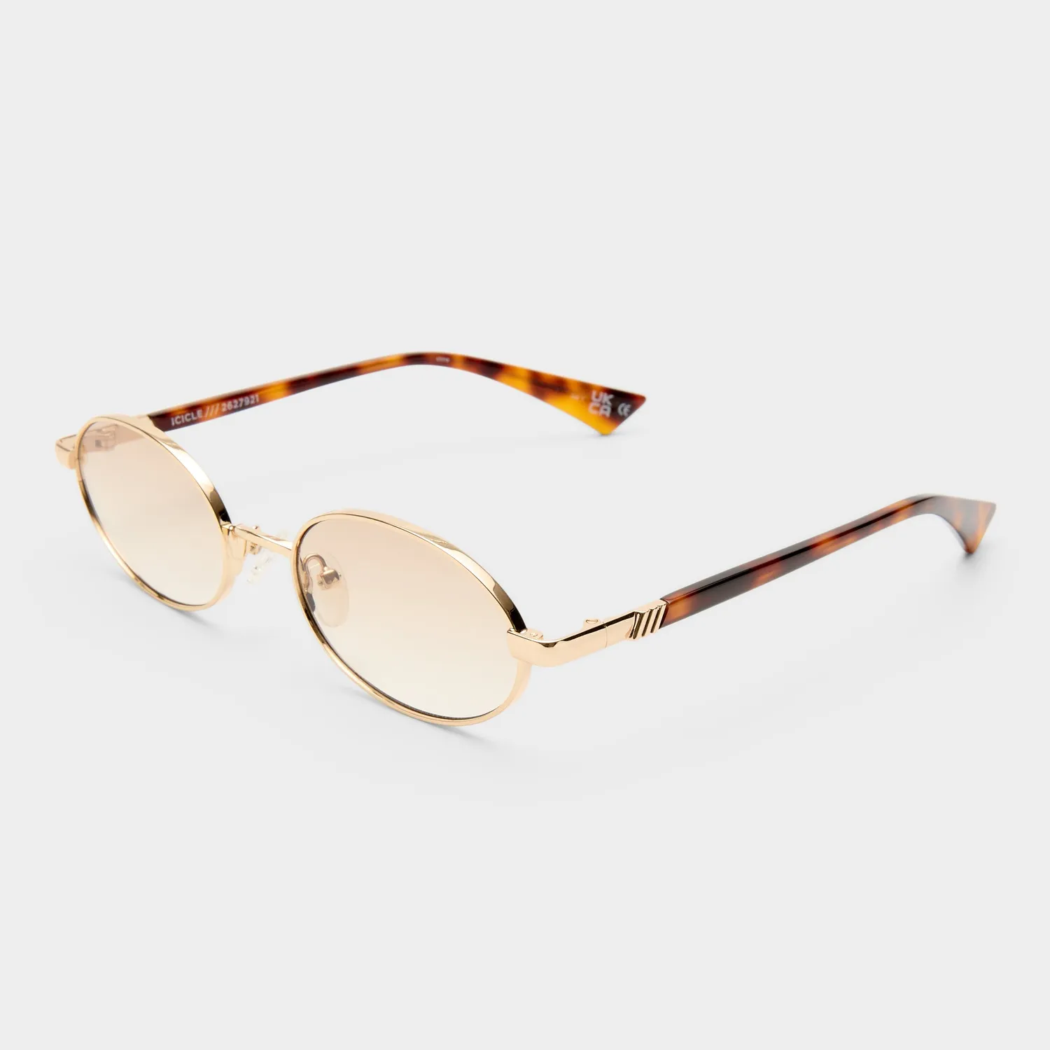 Le Specs Icicle occhiali da sole bright gold ovali