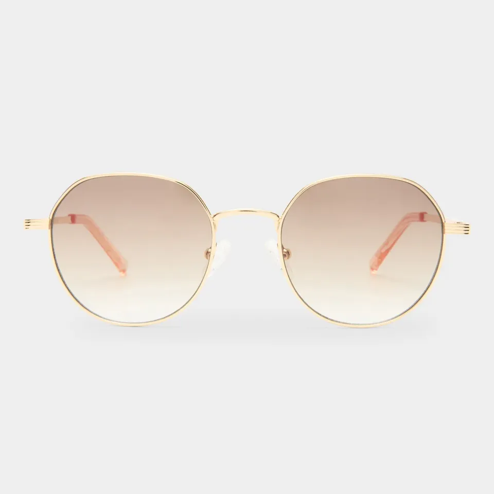 Le Specs Odyssey occhiali da sole tondo oro marrone