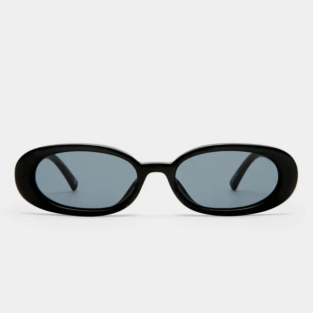 Le Specs Outta Love + occhiali da sole nero ovali