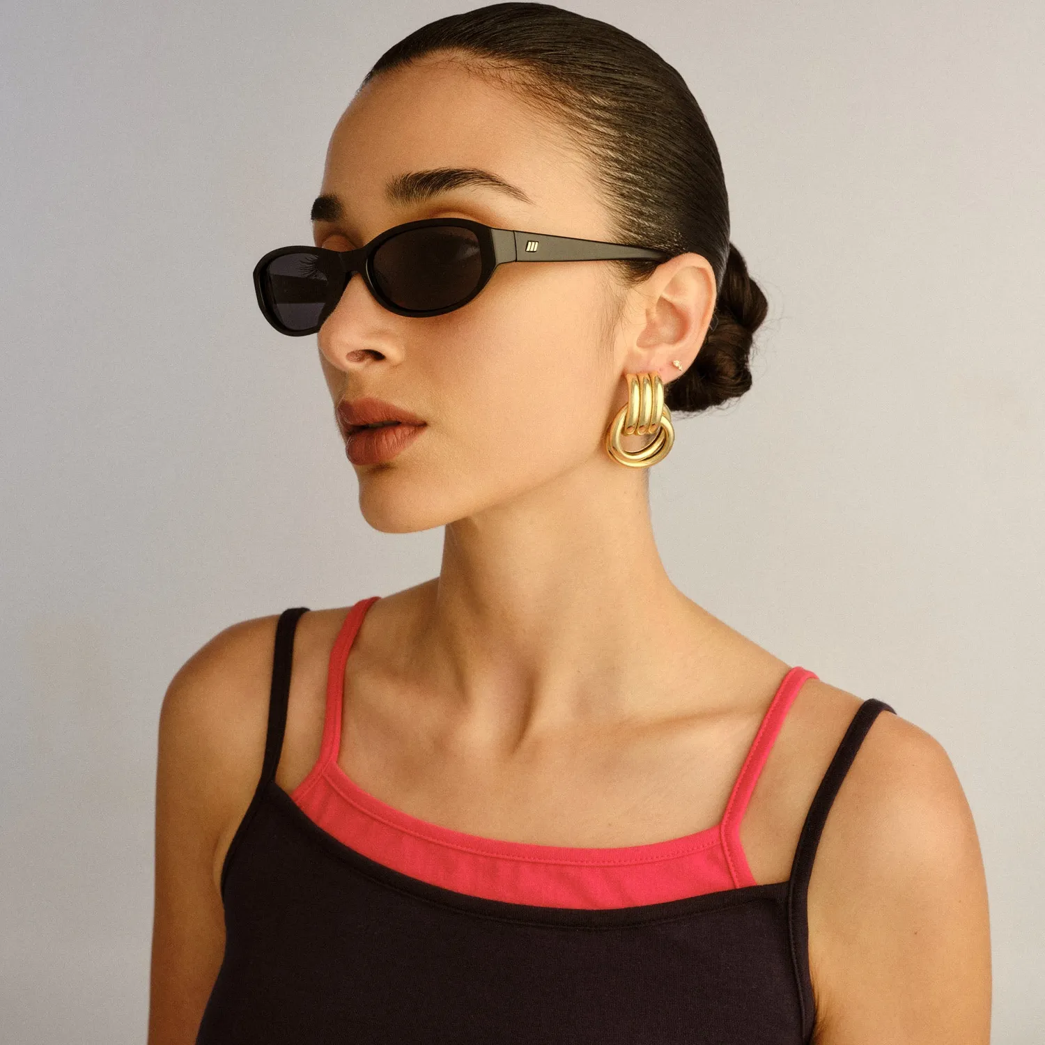 Le Specs Don't Cha occhiale da sole ovale nero