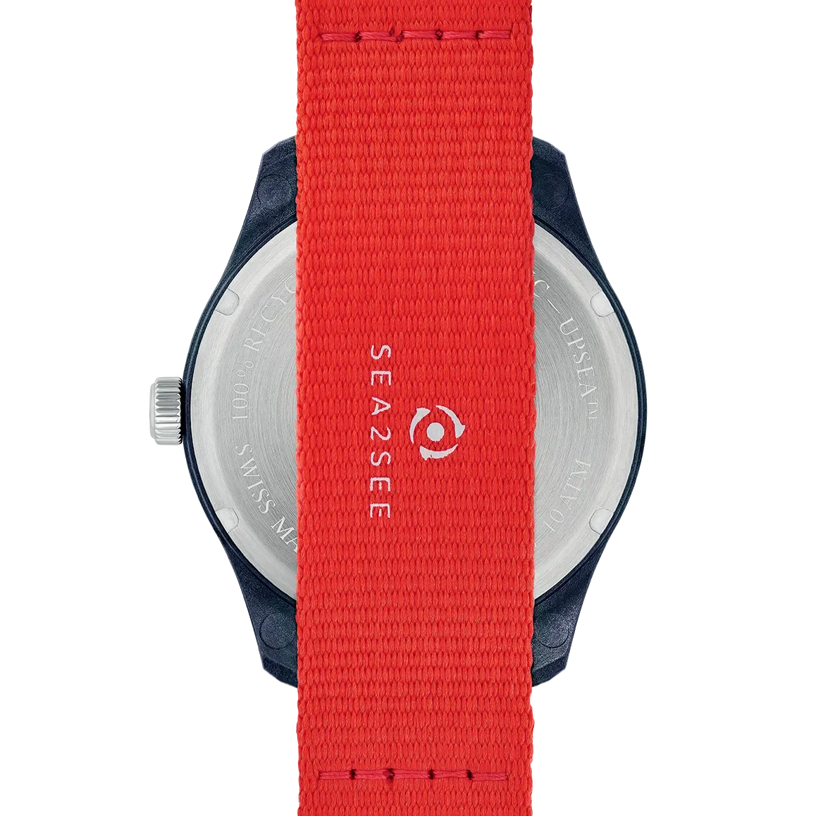Sea2See Seal 05 orologio 41 mm blu cinturino rosso