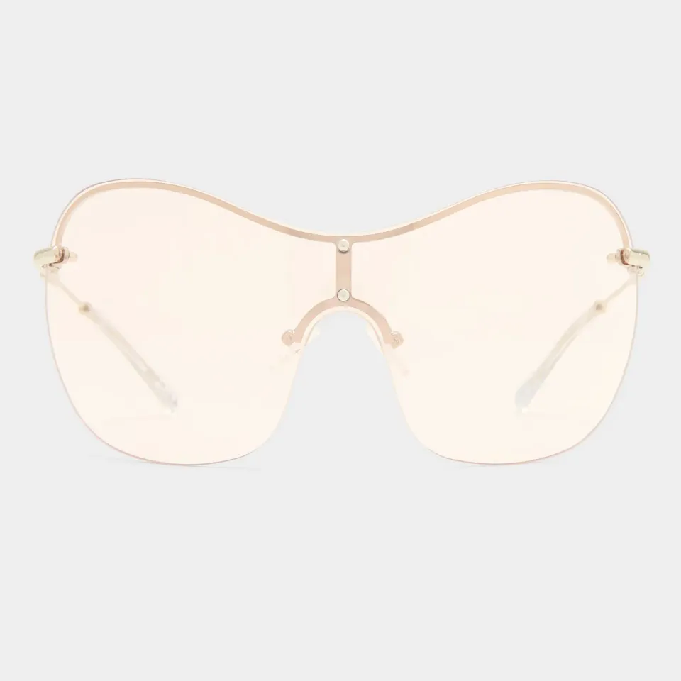 Le Specs Satine occhiale da sole silver lente rosa