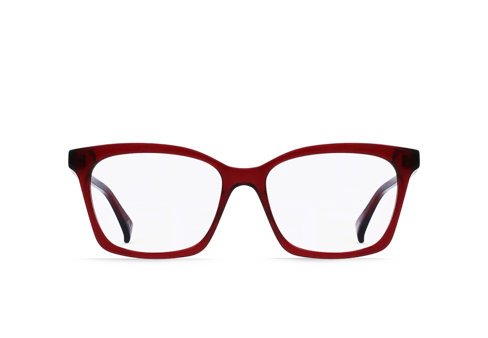 Raen Del montatura da vista Oxblood Clear 53 acetato