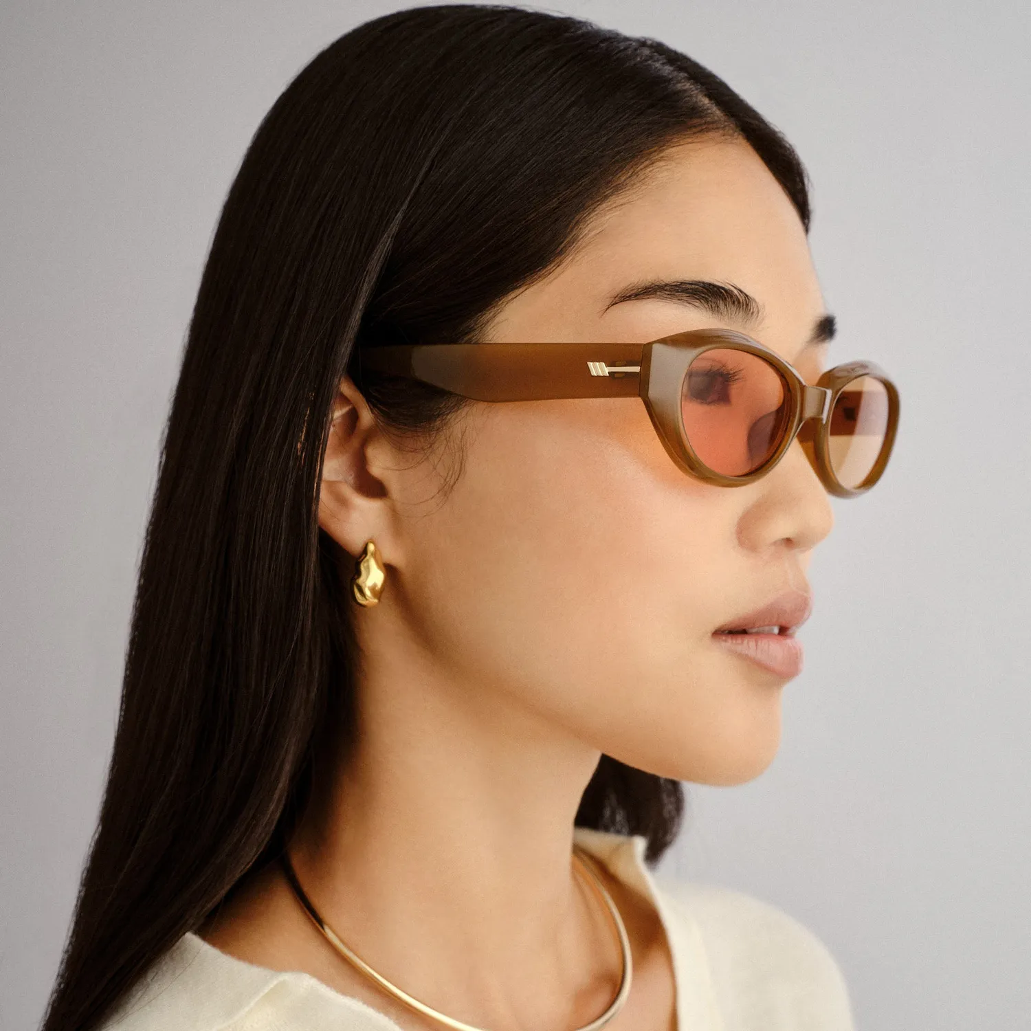 Le Specs Le Bijou occhiale da sole Toffee giallo wide fit