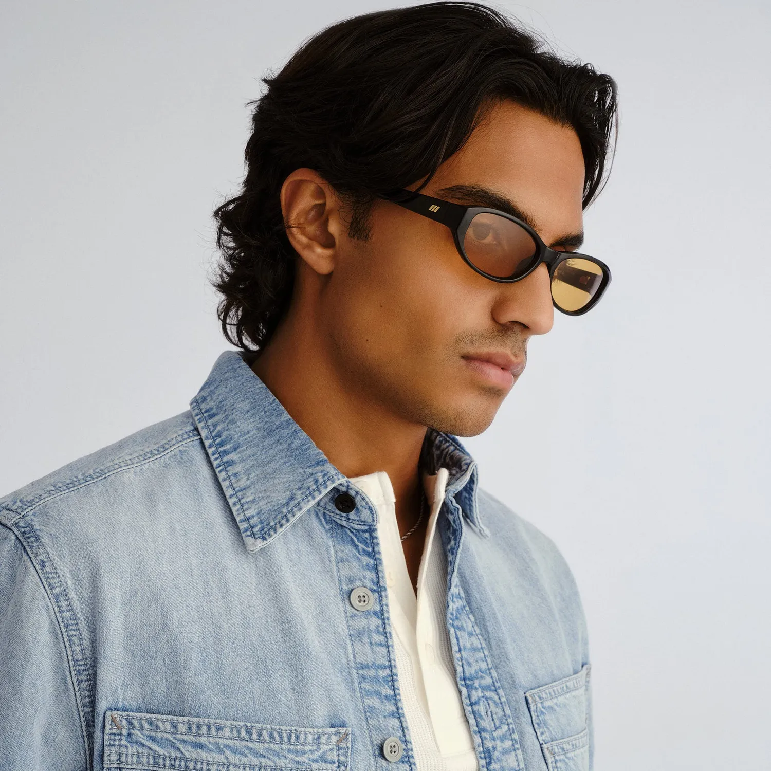 Le Specs Don't Cha occhiali da sole neri ovali slim
