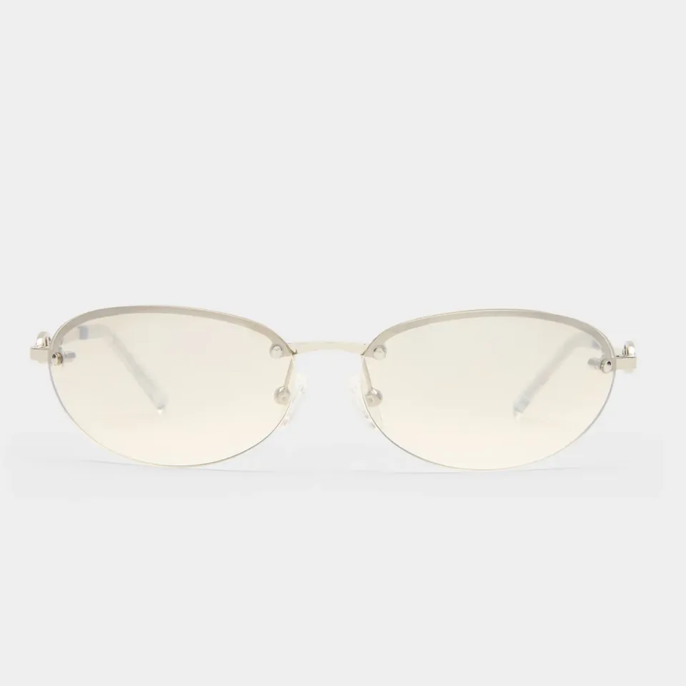 Le Specs Slinky occhiali da sole silver flash ovali