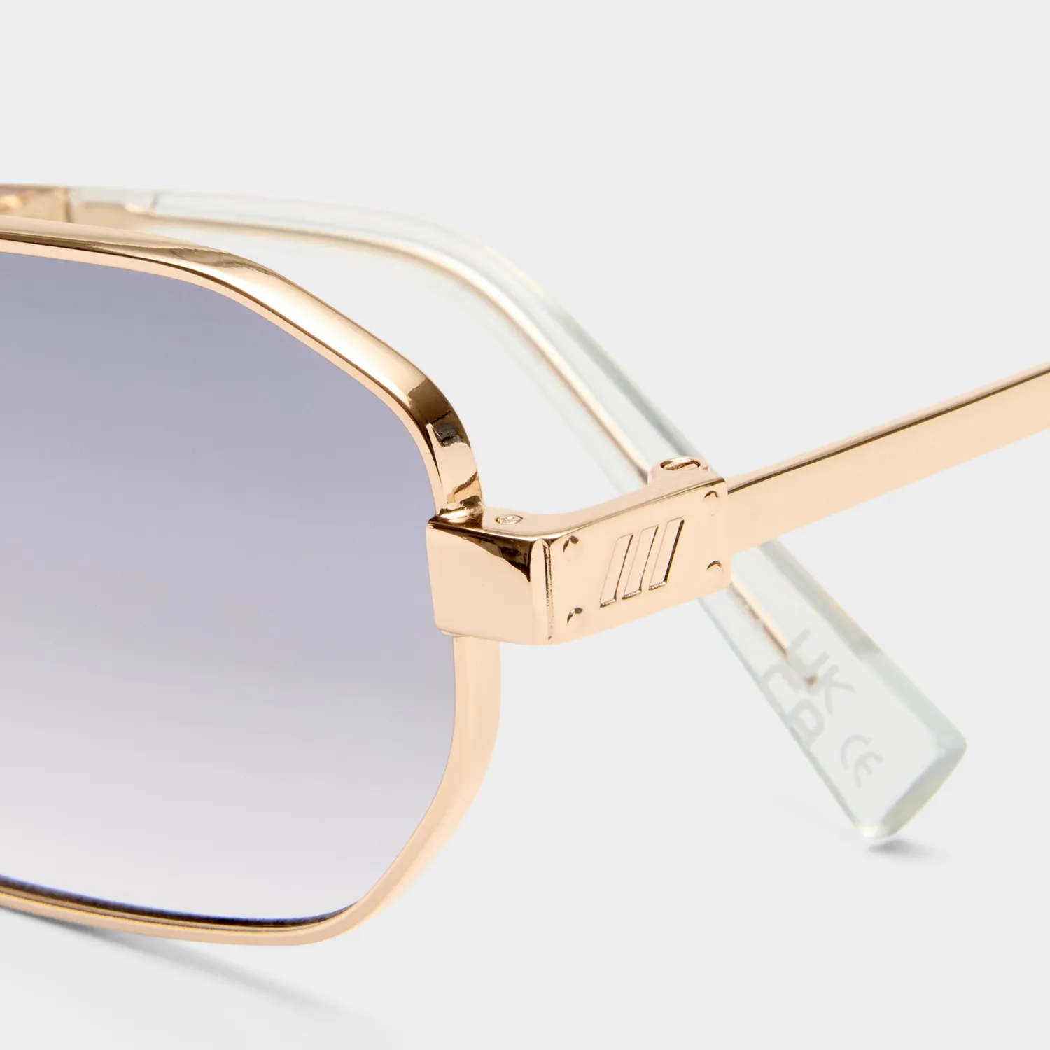 Le Specs Mythic occhiali da sole oro lenti azzurre