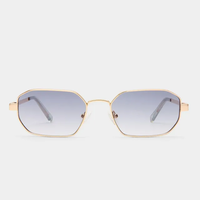 Le Specs Mythic occhiali da sole oro lenti azzurre