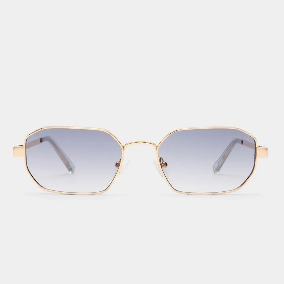 Le Specs Mythic occhiali da sole oro lenti azzurre